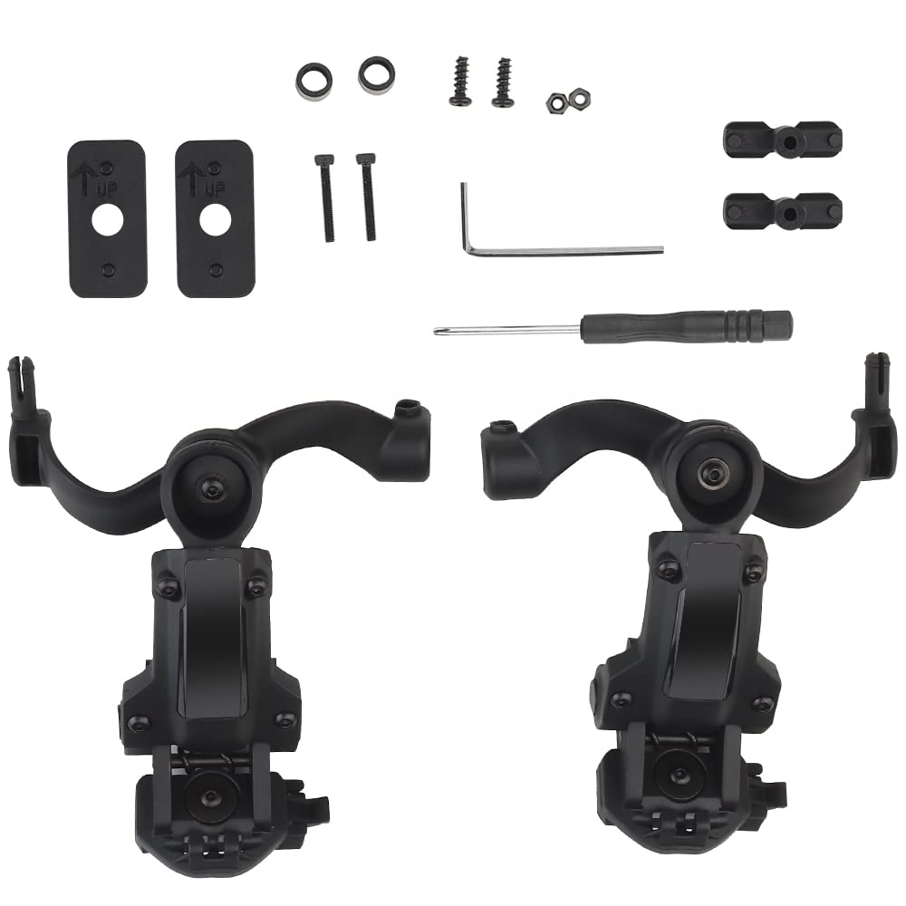 BOOIU Tactical Headset Holder Fast Helmet Rail Mount Adapter Multi-Angle Rotation Pickup Headphone Bracket OPS CORE ARC/Wendy