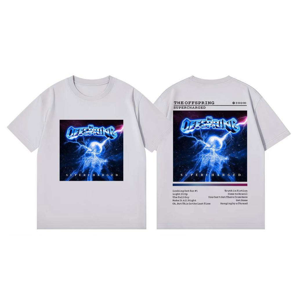 The Offspring Supercharge Album Poster Tshirt Fashion Punk Rock Short Sleeve T Shirts Men Women Casual Loose Cotton Tshirts