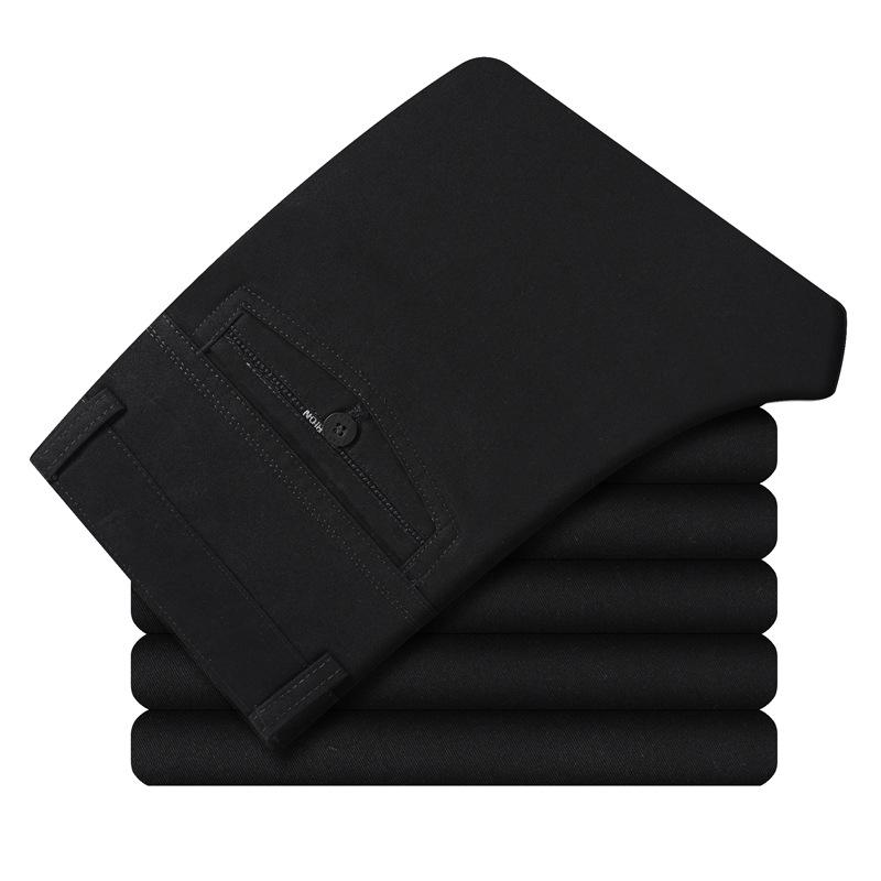 Men's Casual Pants Loose Spring and Autumn Straight Solid Color Men's Long Pants