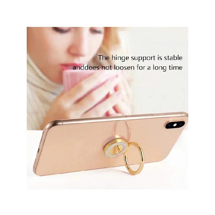 Round Foldable Zinc Alloy Phone Ring Holder 360 ° 1 Rotating Magnetic Lazy Stand
