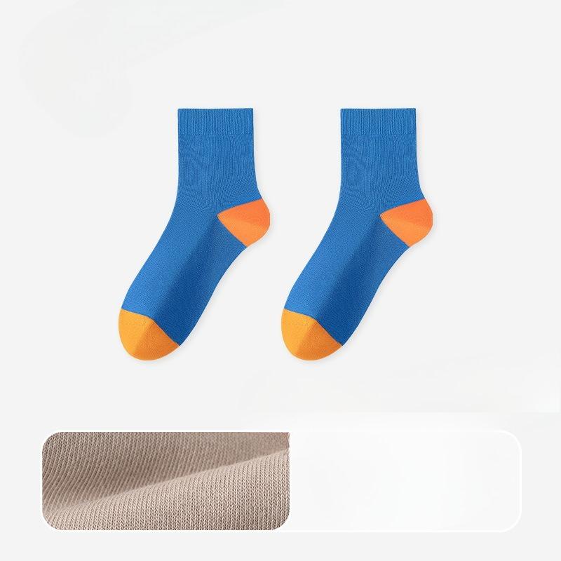 Men's Autumn and Winter Color Fashion Antibacterial Deodorant Anti Pilling Sports Sweat Absorber Cotton Socks