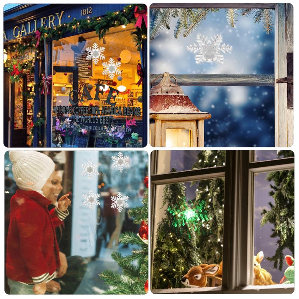 Kaufe 5 Stück Schneeflocken-Fensterbeleuchtung mit Saugnapf, bunte LED-Schneeflocken-Lichter für Weihnachtsfeier, Win zum Preis ab 17