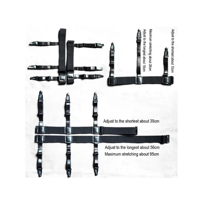 2Pcs Men Shirt Stays Belt Non-slip Locking Clips Keep Shirt Tucked Leg Thigh Suspender Garters Strap Adjustable Locking Clamps