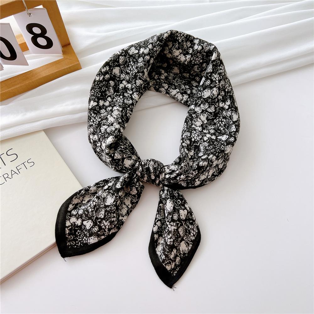 Eșarfă pătrată mică din bumbac și in Eșarfă din mătase Primăvară și toamnă pentru femei Stil nou artistic și versatilă la modă Esarfă cu bentiță cu temperament