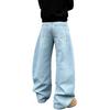 American High Street Retro Washed Scimitar Wide-leg Jeans Men's New Trendy Loose Straight Casual Jeans