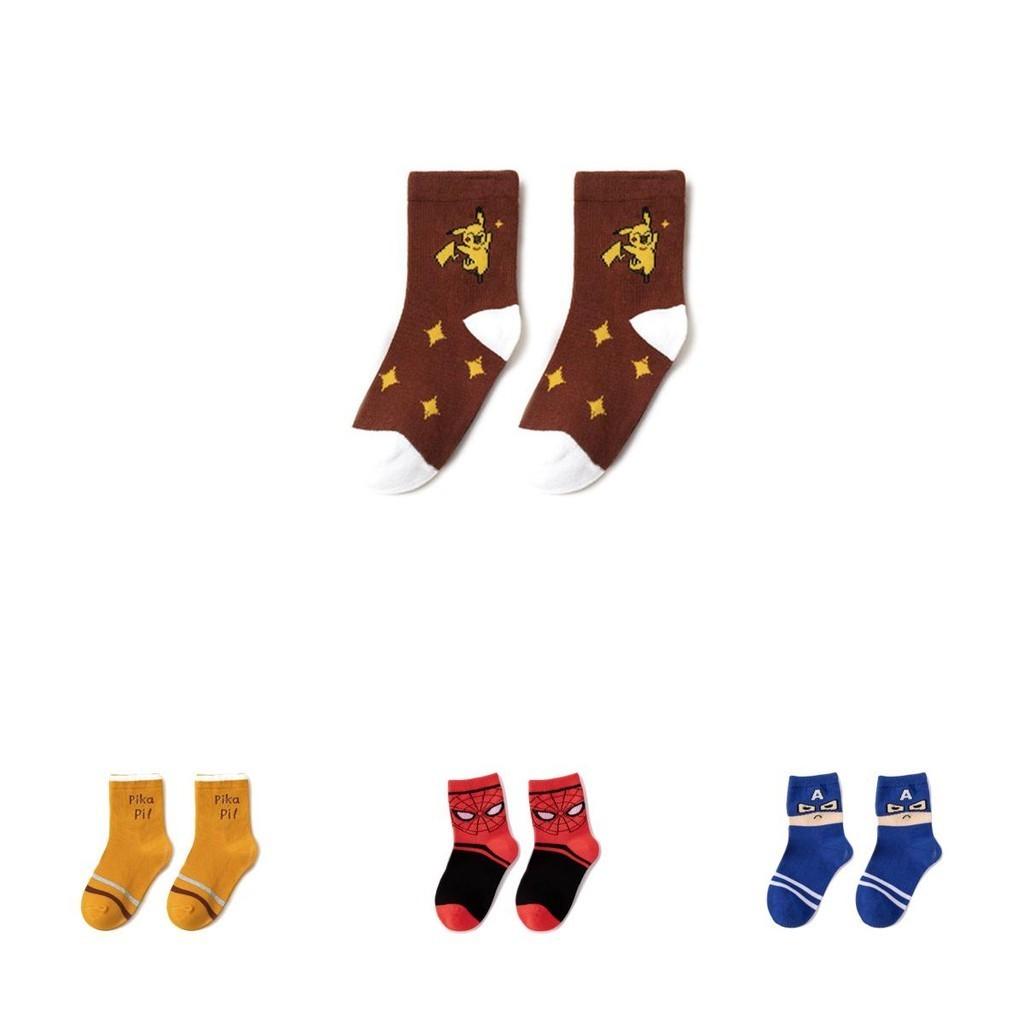 Colorful Spider-man Cotton Socks Featuring Adorable Cartoon Design For Kids