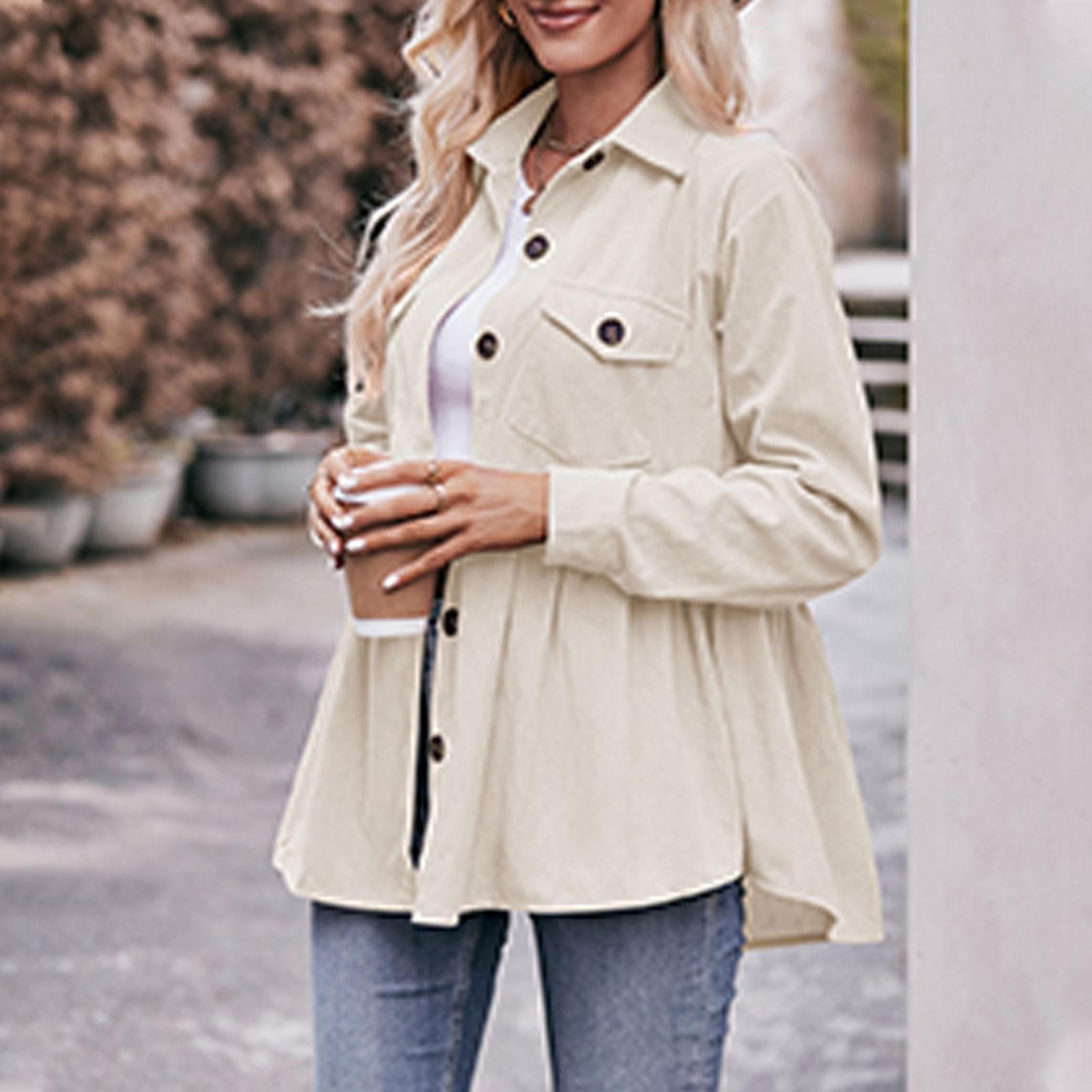 

Женская осенне-зимняя новая модная повседневная рубашка Babydoll, вельветовая рубашка Babydoll XXL бежевый