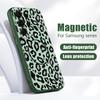 Magnetic For Magsafe Case For Samsung Galaxy S26 Ultra S25 Edge S24 Plus S23 FE S22 A54 A55 A56 5G Gray Leopard Print Matte Cover