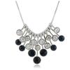 Elegant Black White Multilayer Round Crystal Necklace For Women