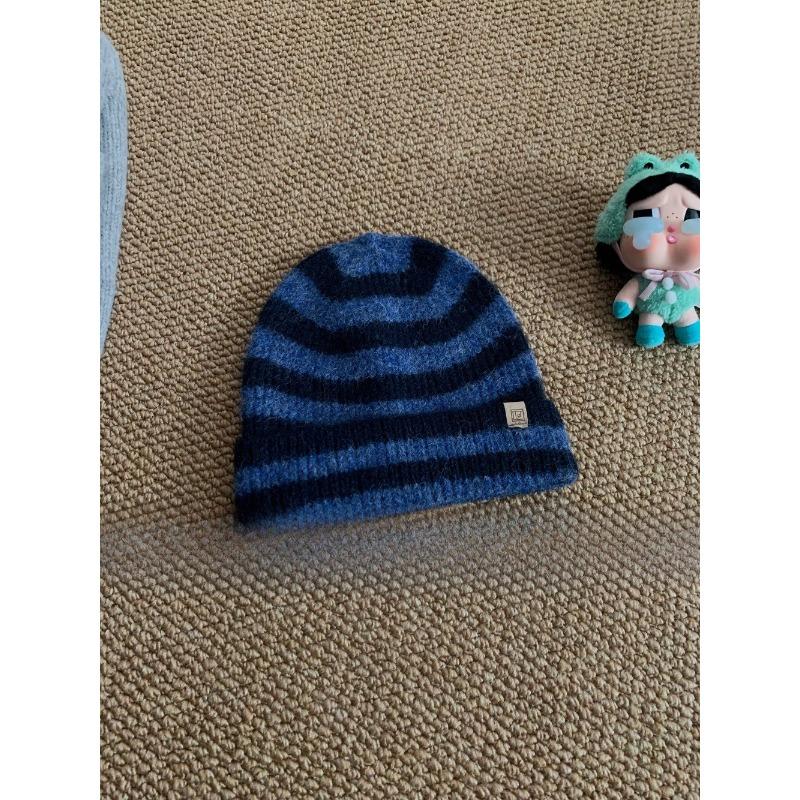 

Вязаная шапка контрастного цвета для женщин на осень и зиму, ветрозащитная и теплая, с защитой ушей, шерстяная шапка, шапка-пуловер, холодная шапка для мужчин, модная M（52-57cm）