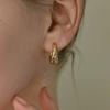 [Wearing Le Seraphim] (18K Gold Plated) Melt Curve Hoop Earring