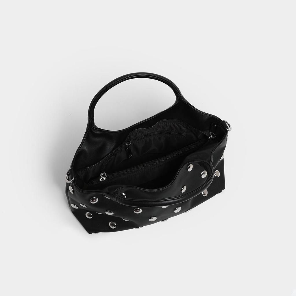 Trendy Minimalist Rivet Shoulder Bag: Versatile Vintage-Style Handbag for Women