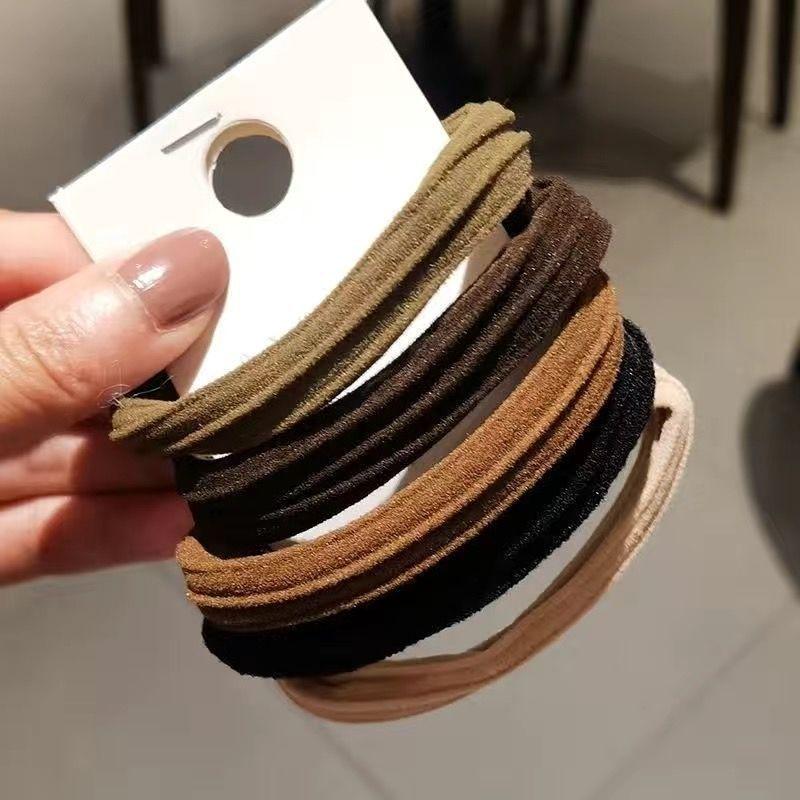 5pcs Hair Band Bold High Elastic Headband Headgear Hair Accessories Rubber Band Ins High Value Women's Hair Tie Hair Rope