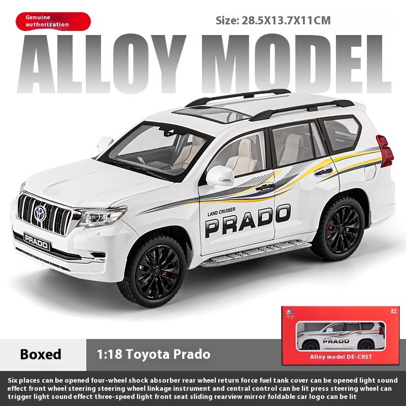 Масштаб 1/18 TOYOTA Land Cruiser Prado Off Road SUV литой литой автомобиль модель для взрослых хобби коллекция бутик декоративный подарок на день рождения мальчик белый