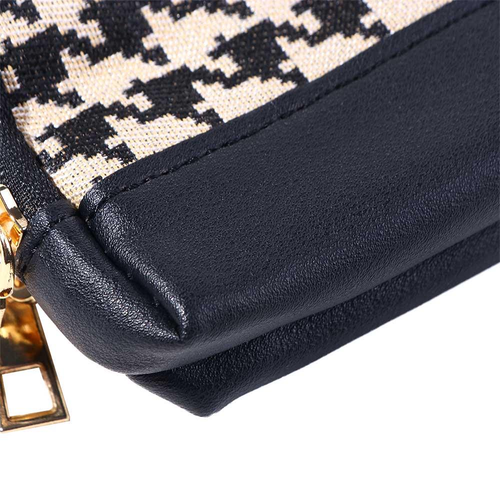 Handy Fabric Mini Double Layers Zipper Canvas Wallet Card Holders Leather Bag Women Coin Purse