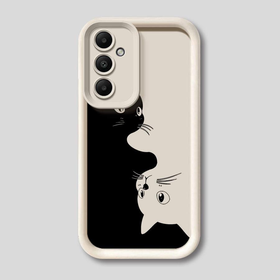 Cartoon Black Cat Soft Cover Case for Samsung Galaxy A36 A32 A33 A14 A24 A13 A34 A23 A12 A26 A22 A16 A56