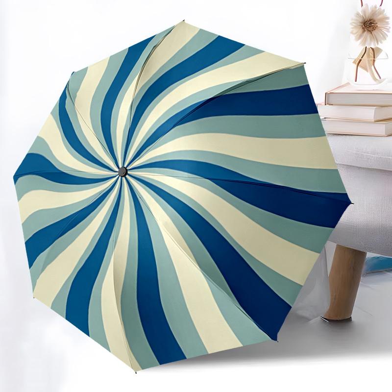 1pc Spiral Pattern Automatic Open/Close Umbrella Compact Folding Umbrella, All-Season Portable Umbrella for Women/Men F1124232