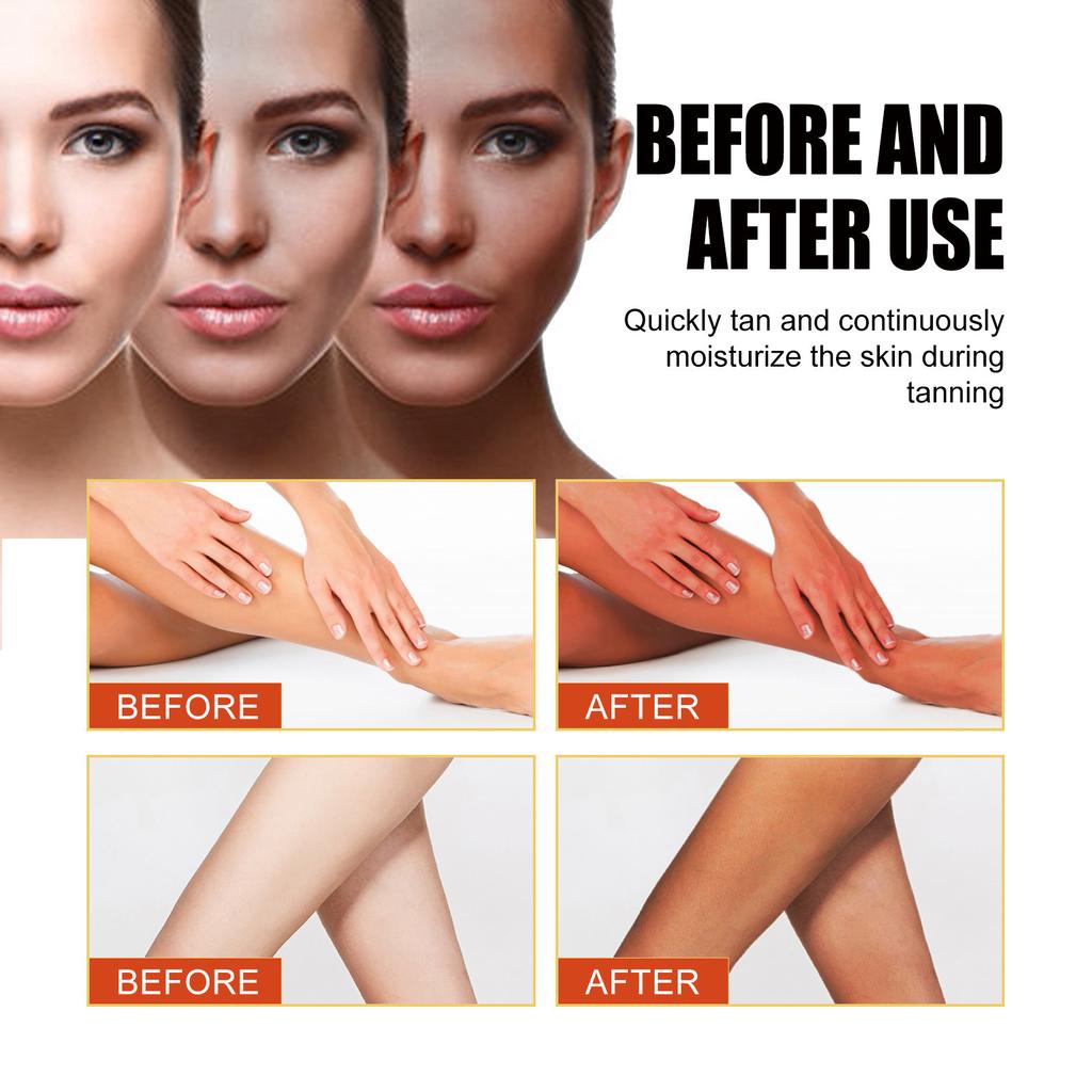 100g Tanning Treatment Gel Summer Beach Beach Quick Tanning Bronzer Naturlig forfriskende og fuktighetsgivende