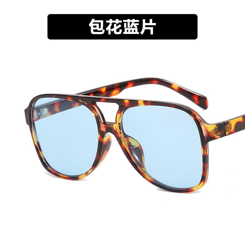 Cross-border European and American retro double beam sunglasses 2022 new trendy ins personalized big frame Internet celebrities same toad sunglasses