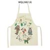 Cute Koala Giraffe Print Kitchen Apron for Women Kids Linen Bib Home Cleaning Apron Household Cooking Baking Accessories