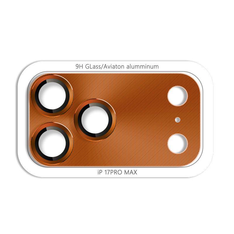 

HD Металлическая Закаленное Стекло Защитная Пленка для Объектива Камеры для IPhone 17 ProMax Air Задняя Защита от Царапин Кольцо Объектива из Сплава Аксессуары для Телефона For IPhone 17 ProMax оранжевый