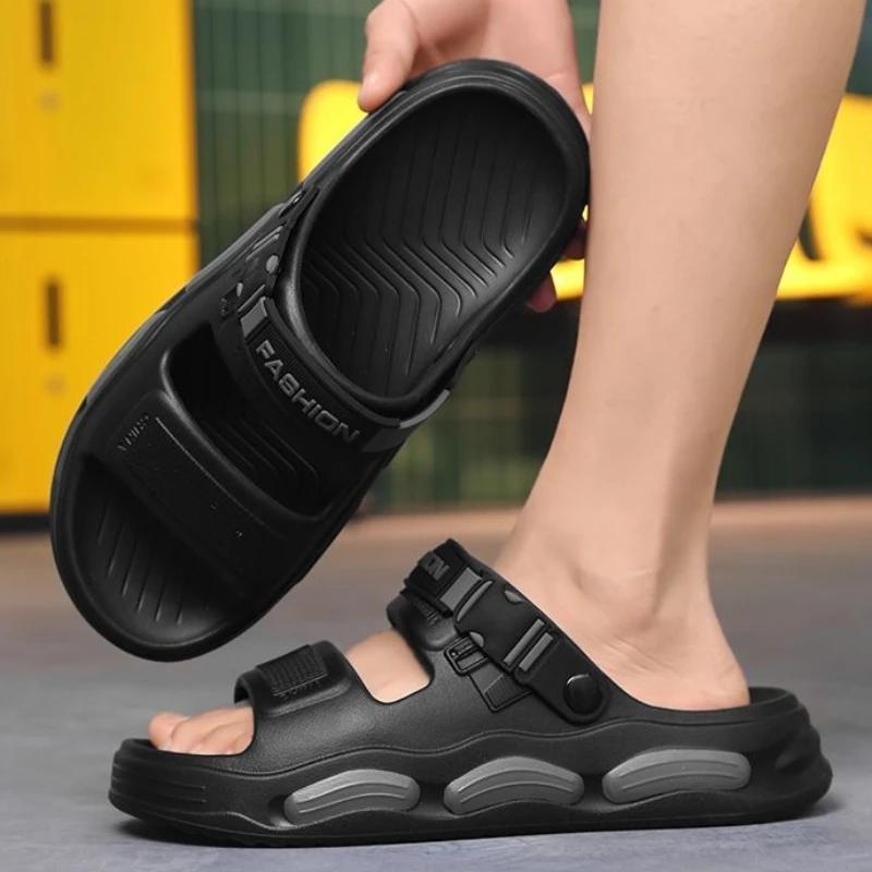 Fashion Platform Men's Shoe Slides Beach Anti-slip Adult Pvc Low Price Mascullino Fun Y2k Elegant Comfortable 2025 Fashion Male Slipper