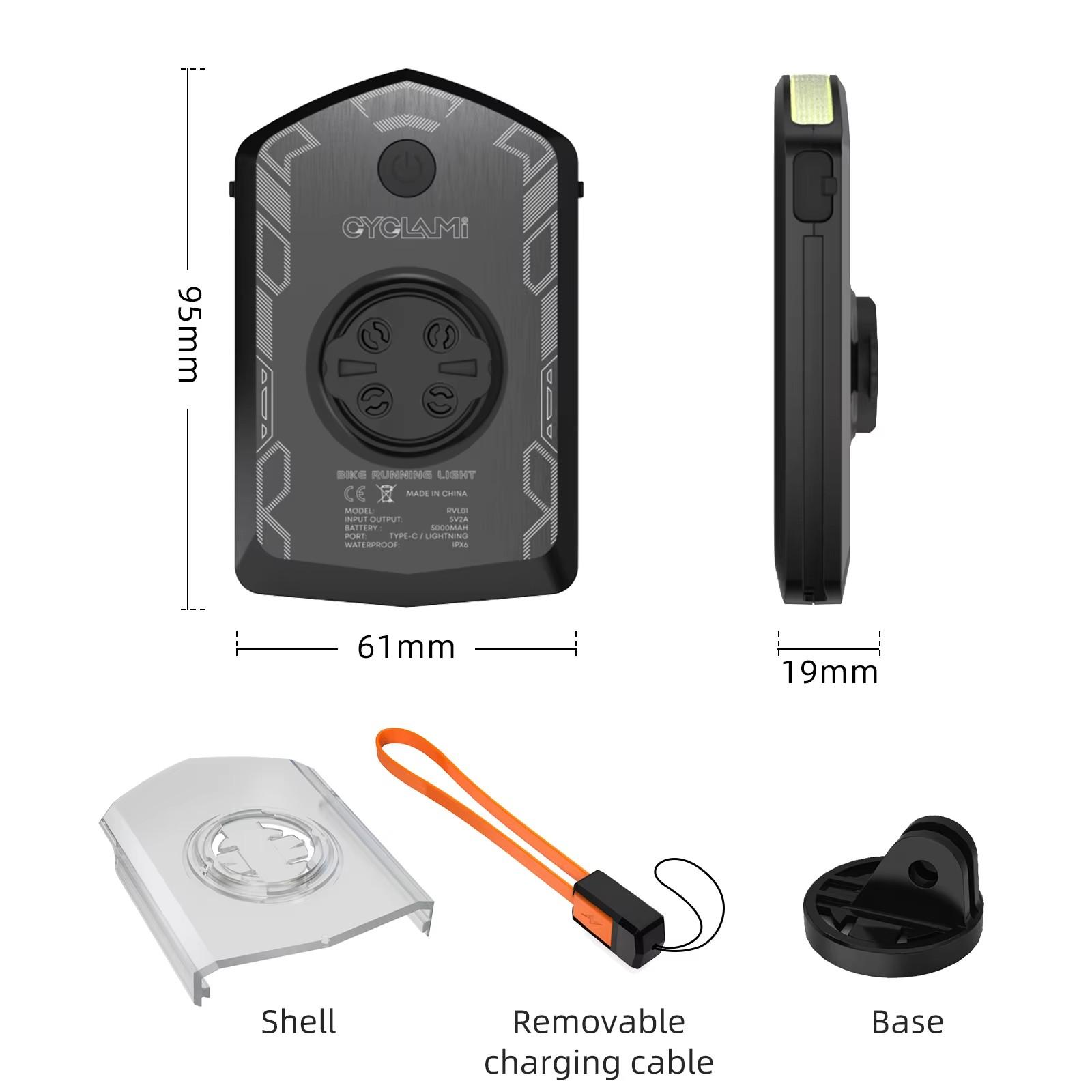 CYCLAMI RVL01 Ultralight 5000 mAh Bike Front Lamp Hanging Version Cycling Flashlight Emergency Bicycle Headlight Light RVL01