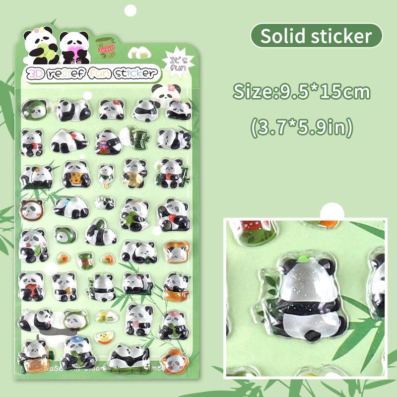 Kids 3D Cartoon Stickers Crystal Embossed Stickers  Journal Decorative Stickers For Phone & Laptop Decor Creative Exchange Gift