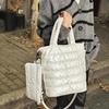 Winter Space Cotton Tote Bag For Women Fashion Casual Messenger Bag Designer Puffy Handbag Large Capacity Shoulder Bag