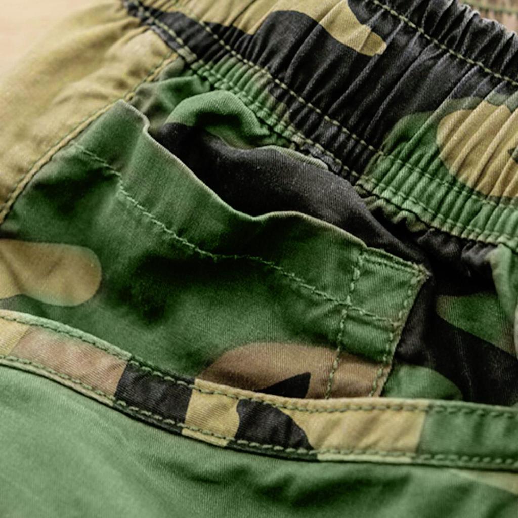 Spodnie męskie Kamuflaż Drukuj Elastyczny pas Casual Spodnie Cargo na lato