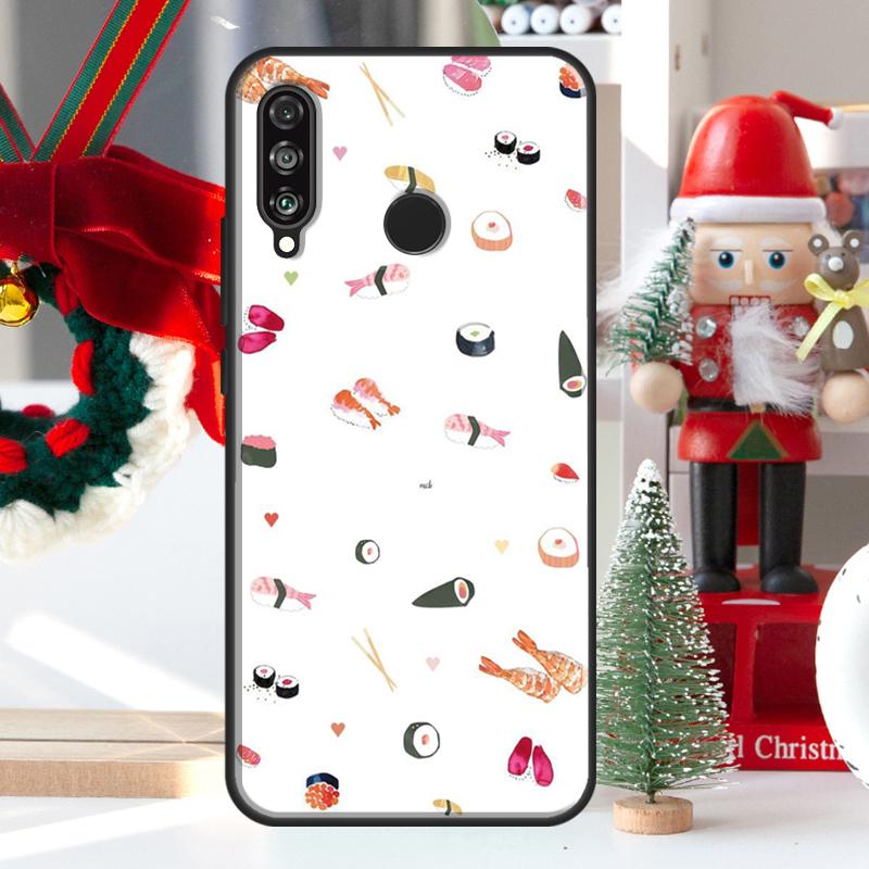 Kawaii Sushi Pattern For Huawei Nova Y73 Y60 Y70 Y90 Y72 Y61 Y91 7i 8i 11i 12i 12s 9 10 SE P20 P30 P40 Lite Case