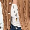 Metal Flower Pinecone Long Necklaces For Women Niche Fashion New Sweater Rope Chain Jewelry Accessory Gift Party