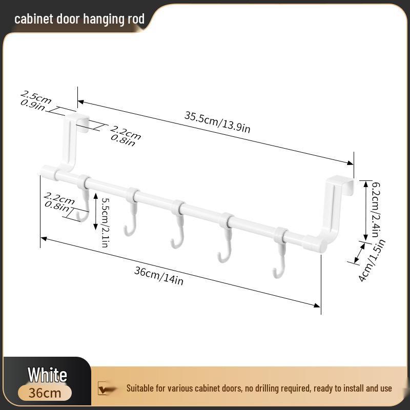 Stainless Steel Multi-Purpose Over-the-Door Towel Rack and Dishcloth Hanger