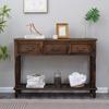 Vintage American Solid Wood Entryway Console Table Anti-Corrosion Hallway Cabinet with Drawers for Living Room & Balcony Storage