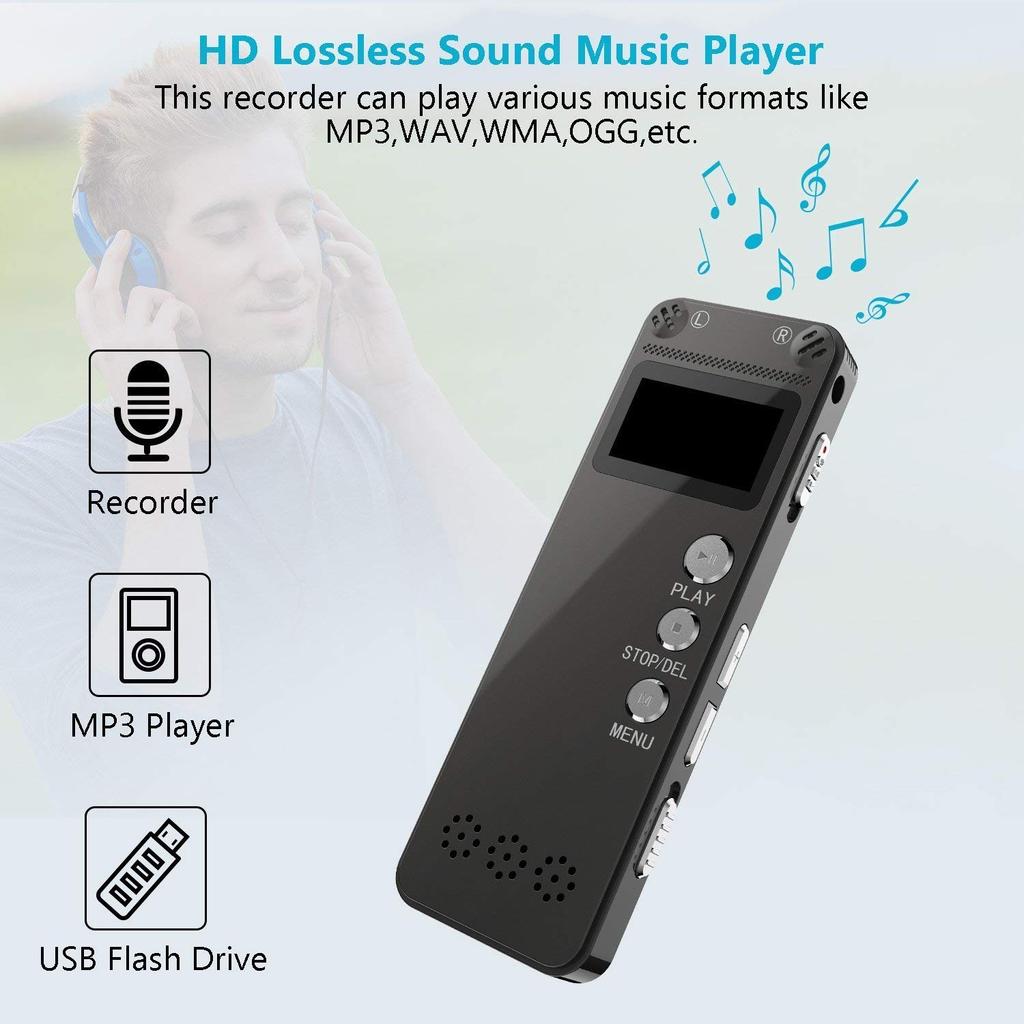 Recorder audio Înregistrare activată prin voce Mini dictafon Stereo Hifi Lcd Mp3 Player Înregistrare Mini Recorder voce