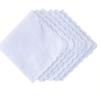 6pcs/Cotton handkerchief fan-shaped pocket square towel white 30cm