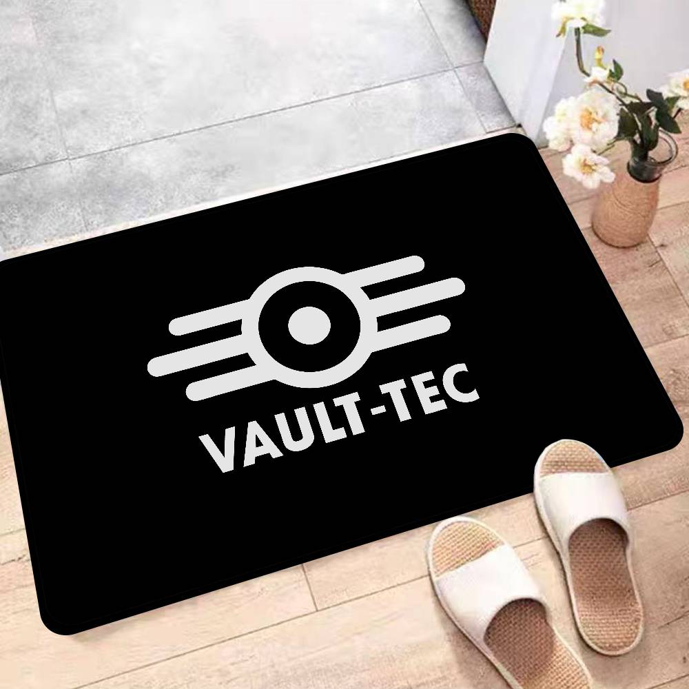 Games V-Vault T-Tec Logo Entrance Door Mat Washable Non-Slip Living Room Sofa Chairs Area Mat Kitchen Welcome Doormat