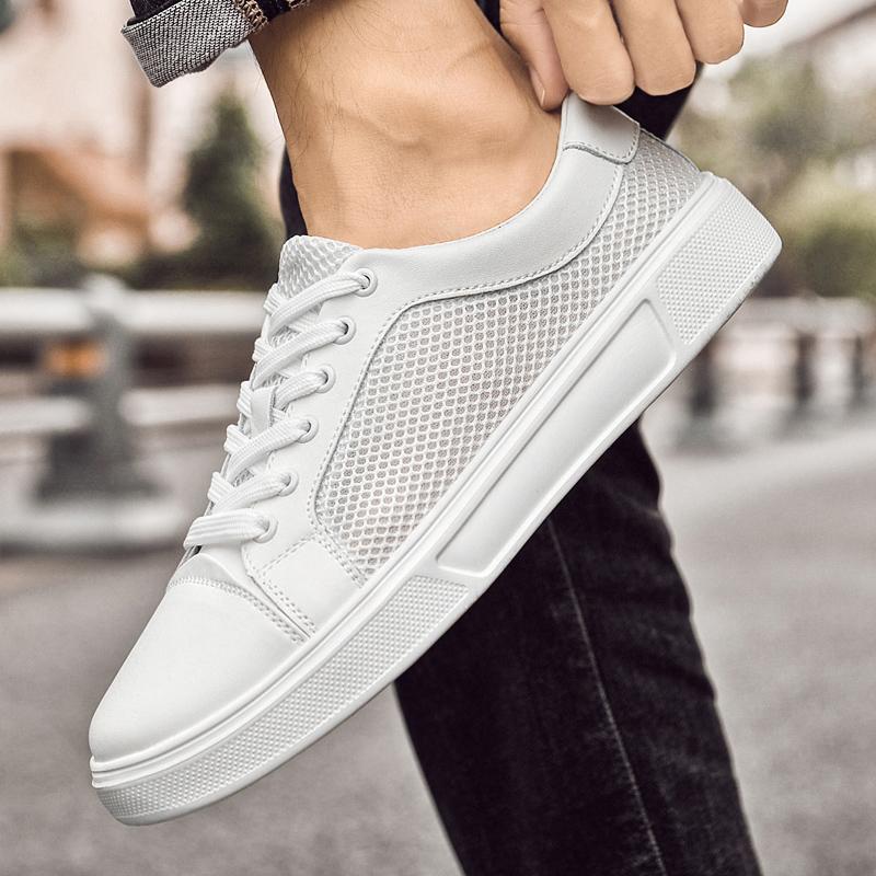 Fashion 2025 Summer Fashion Breathable Mesh Mens White Casual Sneakers Lightweight Anti-Slip Daily Wear Men Shoes Big Sizes 37-46