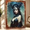 Dark Fantasy Woman Personalized D Textured Metal Poster Wall Art Vintage Tin Signs for Decoration Room Accessories Decor Luxury