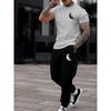 Casual Men's Casual Men's Short-sleeved Shirt and Long Pants, a Fashionable Street Style Two-piece Set