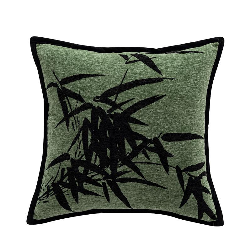 Classic Bamboo Luxury Chenille Jacquard Throw Pillowcase Decorative Cushion Cover 45x45cm Medieval Style Home Deco