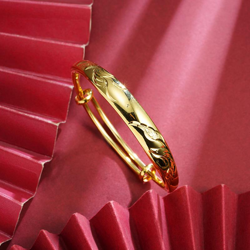 Trendy Glossy Dragon and Phoenix Push-pull Bracelet for Women Retro Jewelry Bracelet One Size(16-22CM)