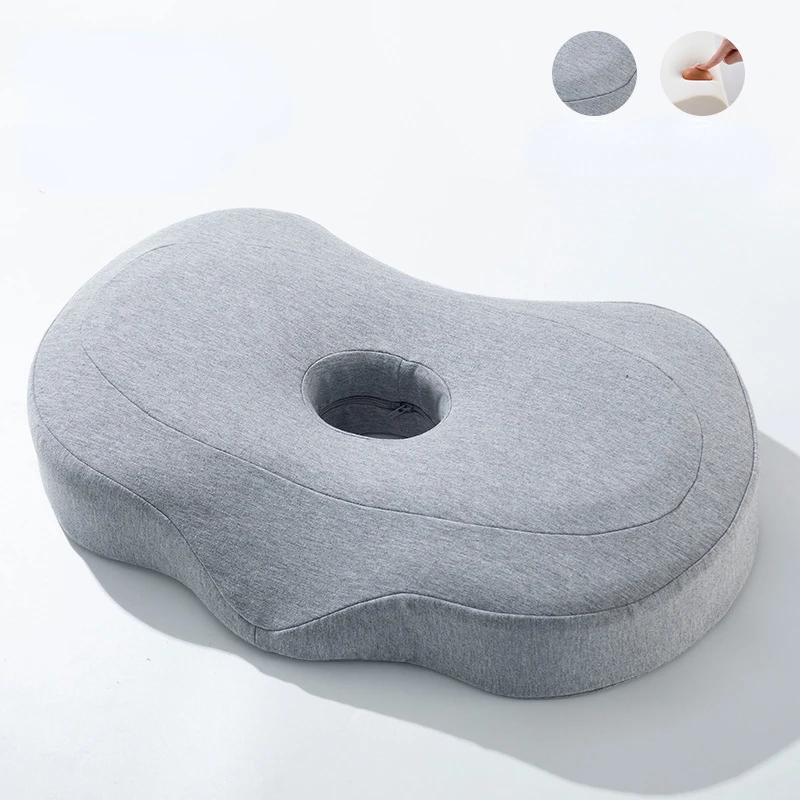 Memory Cotton Pillow Single Hole Non-pressure Ear Pillow Home Cervical Pillow Side Sleep Memory Pillow Ear and Neck Pillow светло-серый 8540₽