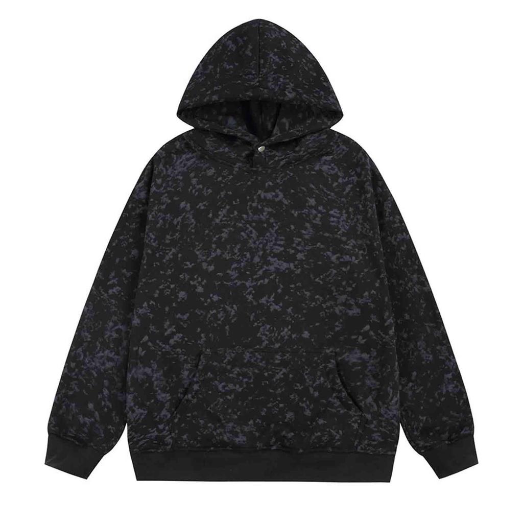 Men's Casual Hoodie,loose,large-sized Tie-dye Printed Hoodielong-sleeved Pocket Downcast Shoulder Hoodie