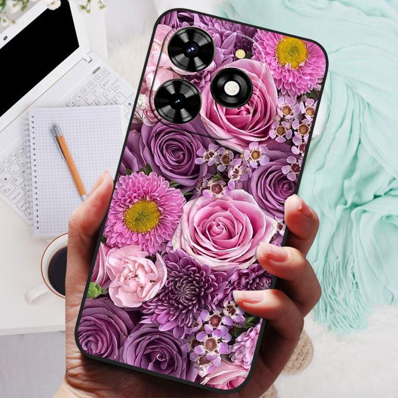 For Tecno Spark 20 Pro Case Black Silicone Bumper Wolf Lions Soft TPU Covers for Tecno Spark 20C 20 Funda Coque Spark20 KJ5