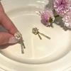 2024 Trendy Rhinestone Tassel Camellia Earrings for Women