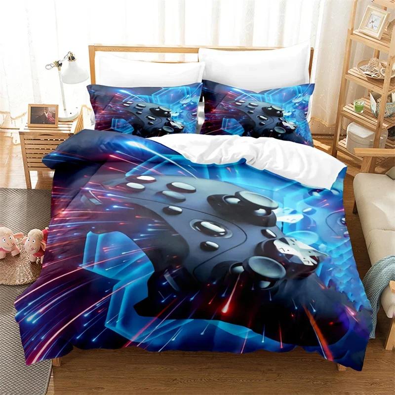 Gamepad Duvet Cover Gamer Bedding Set Twin Full For Teens Boys Playroom Decor Microfiber Video Games Controller Comforter Cover