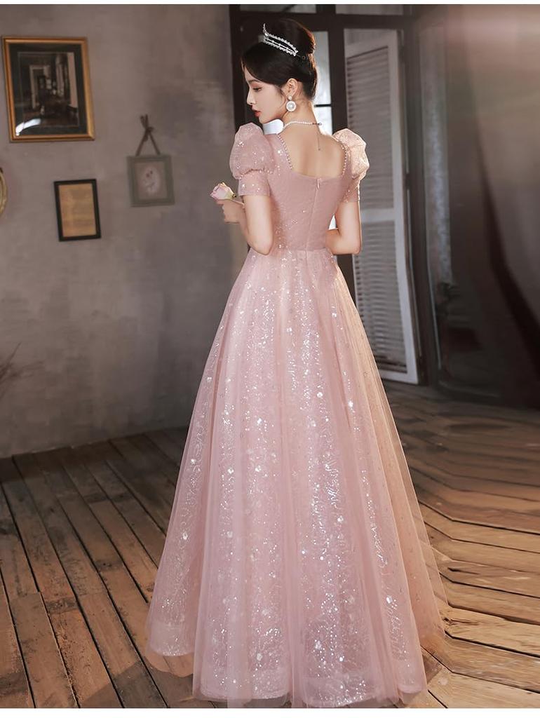 Colored Wedding Wedding Long Dress for Cocktail Party Large Size [Namie] Dress, Dress, Concerts, Dress, Bride, Dress, Wedding, Recital, (XXL, Pink)