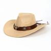 Women's European, American and British Western Cowboy Hat Men's Jazz Hat Retro Belt Decorative Wool Top Hat
