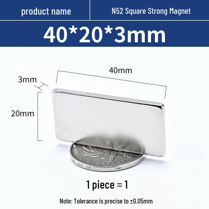 N52 40mm Neodymium Iron Boron Square Magnet Strip